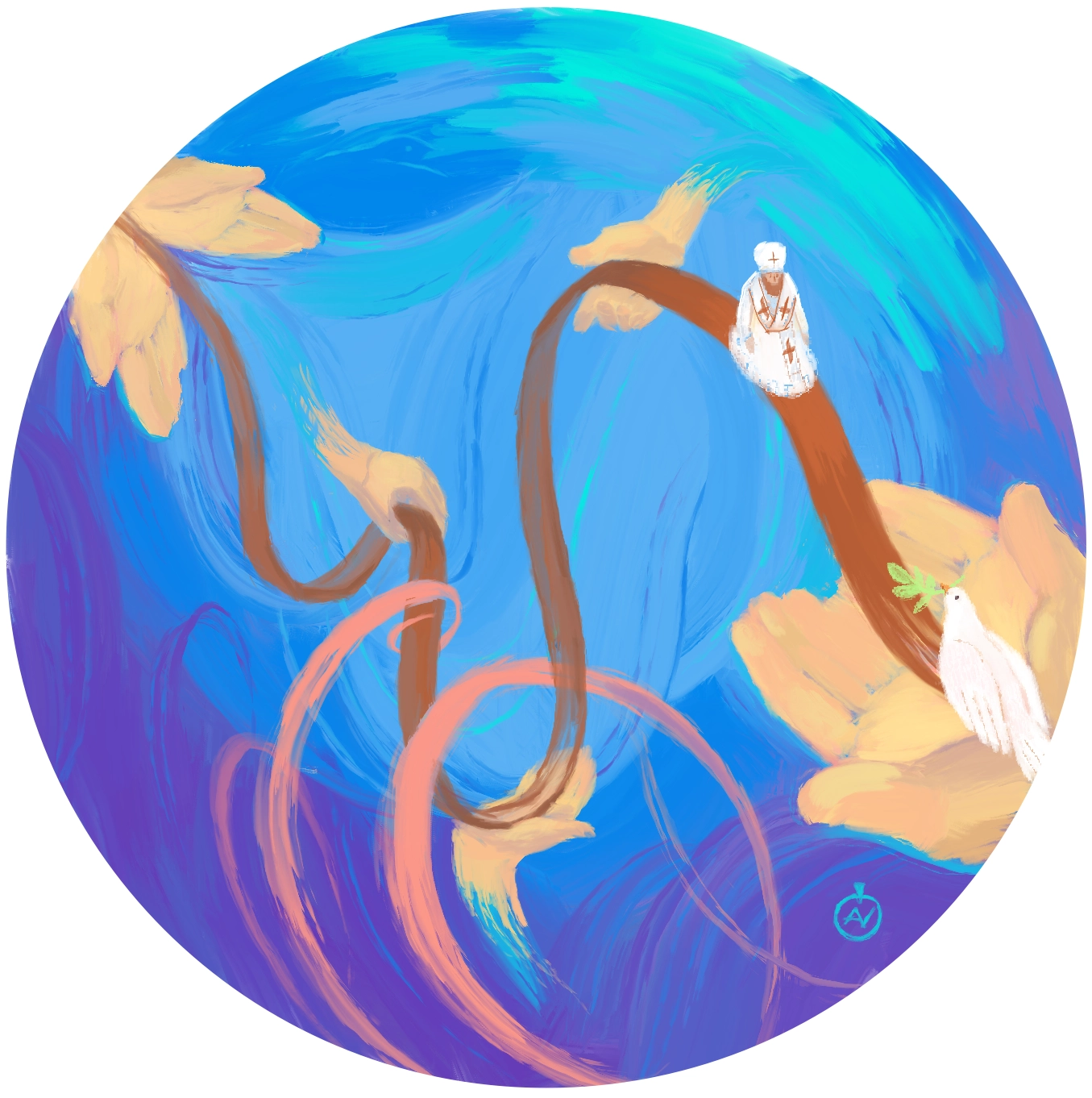 Ілюстрація до Пісні Григорія Сковороди "Ѣдеш, хочешь нас оставить?.." від Олени Горецької